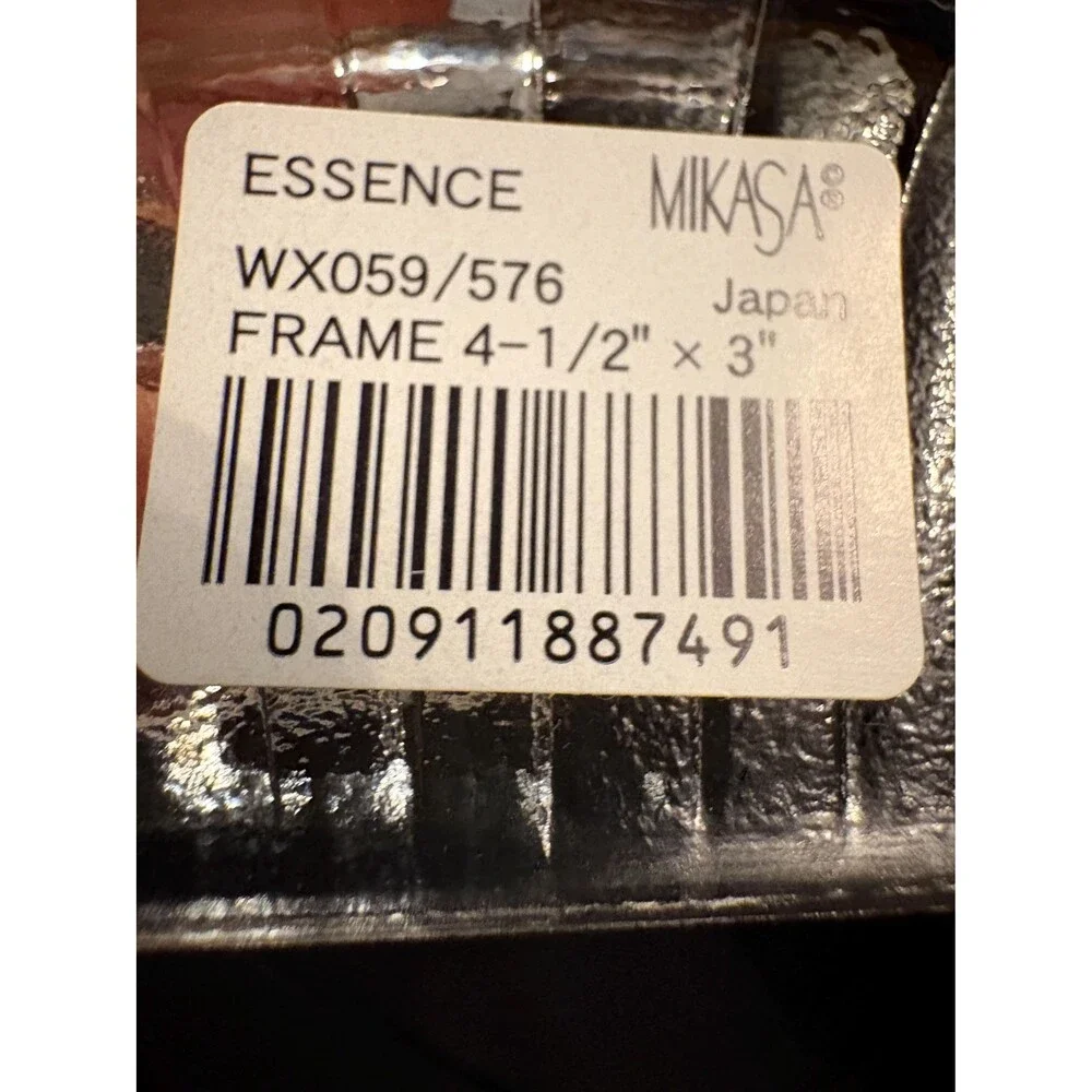 Vintage Mikasa Crystal Glass Picture Frame Essence 4 1/2  x 3 Butterfly